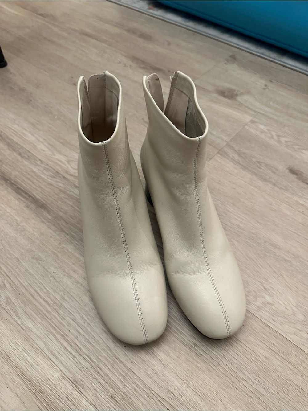 Women's Minimalist Cream Ankle Boots